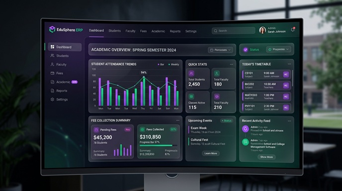 School Management ERP Dashboard